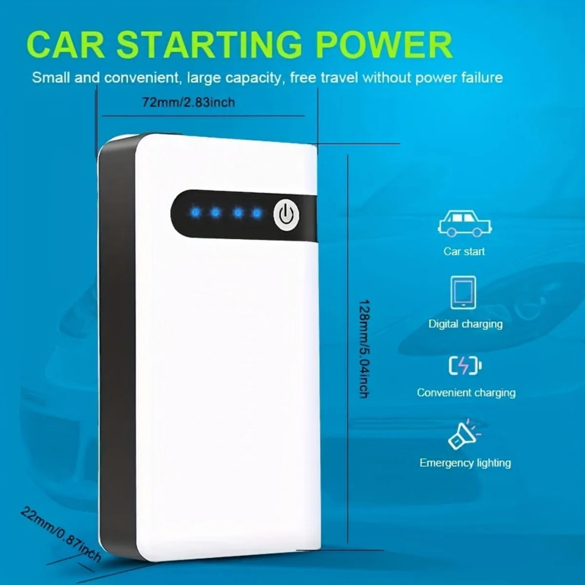 12V 600A Car Jump Starter Emergency Battery Booster Quick Start Power Bank With LED Flashlight Charger For Phone