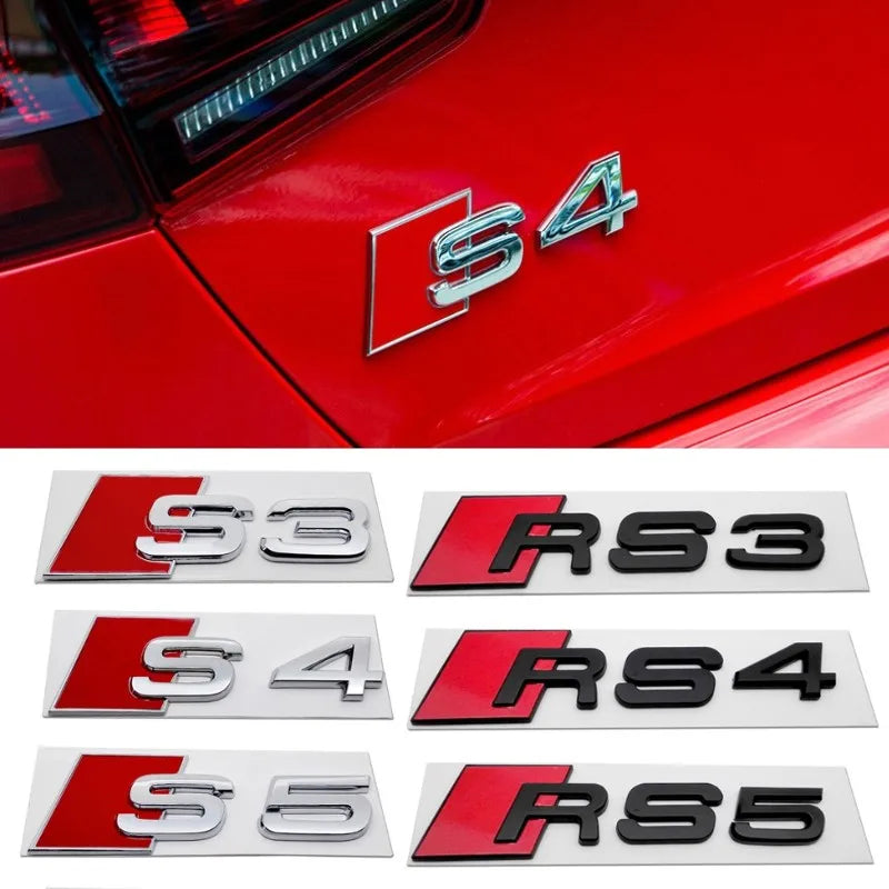 3D ABS Car Stickers and Decals For Audi RS S3 S4 S5 S6 S7 S8 A3 A4 A5 A6 A7 A8 Q3 Q5 Q7 TT Rear Trunk Body Emblem Badge Stickers